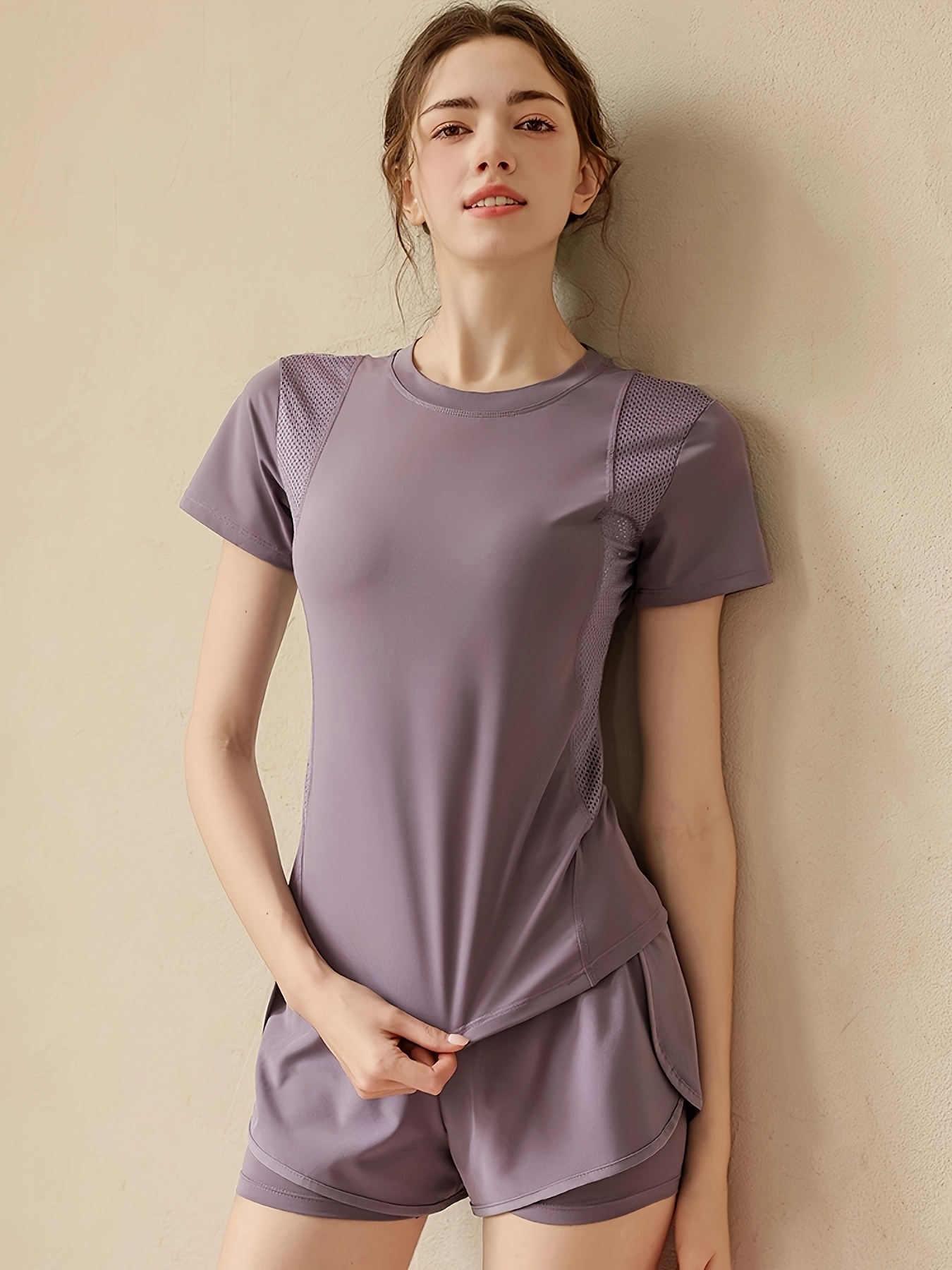 ensemble yoga pièces femmes style en Temu Canada