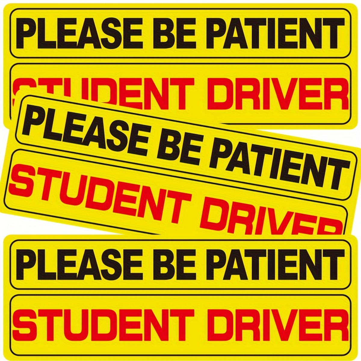 

3pcs Student Driver Sticker For Car, Please Be Patient Student Driver Stickers, New Drivers Sticker, Reflective Rookie Driver Bumper Sticker Decals, Windows Decals For Car