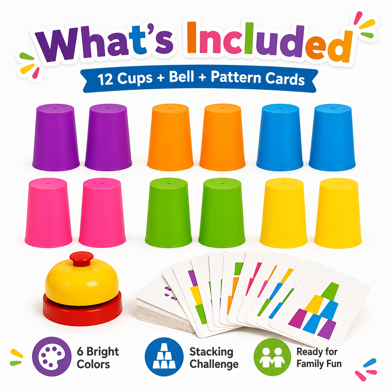 Memory Flipping Cup Game, Stackable Matching Cups Set