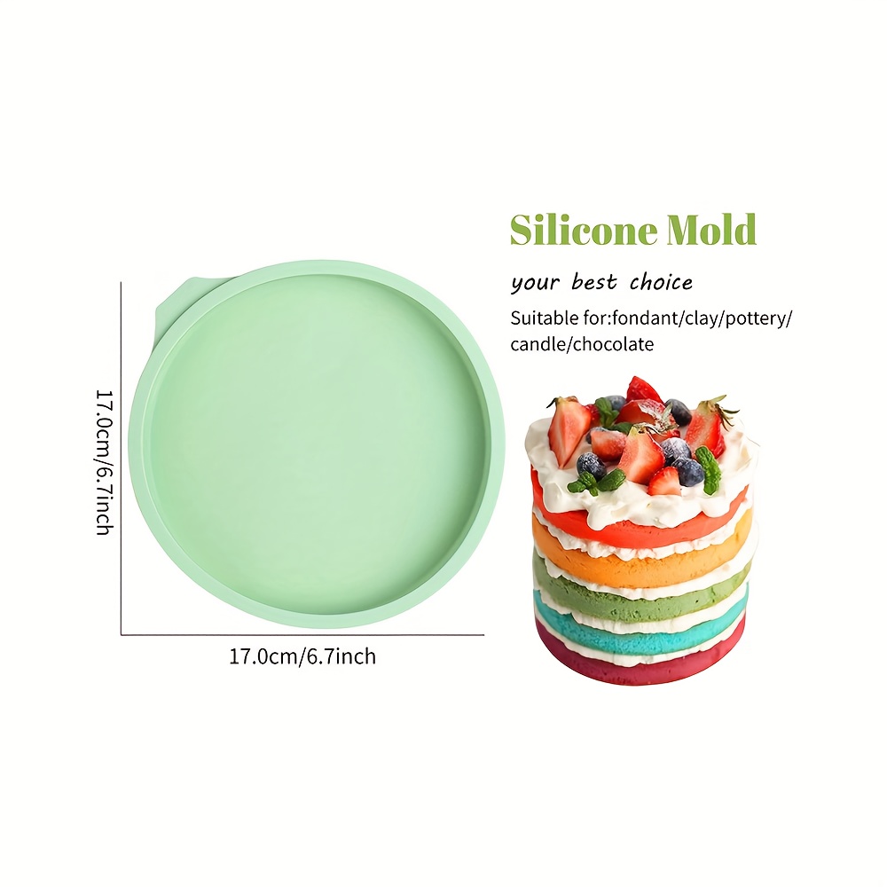 Image of 4"/6"/8" Round Food-grade Silicone Cake Mold Compatible For Ovens - Baking Pan, High-temperature Resistant Layered Cake Pan For, Christmas, Easter, Valentine' Day Cakes - Diy Baking Tool