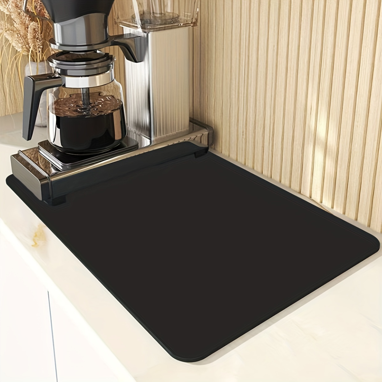 TEMU Stain-hiding Coffee Mat With Absorbent Rubber Backing - Countertops, Espresso Machines & Coffee Bars