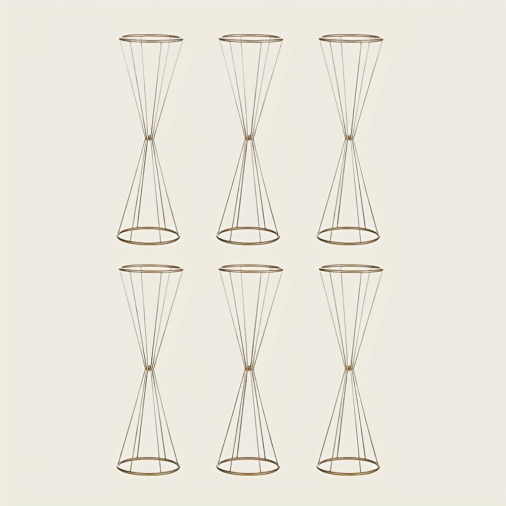 TEMU 6/10pcs Metal Wedding Vase, Decorative Centerpiece For Anniversary Celebration Party Birthday Event Decoration Artificial Flower Arrangement