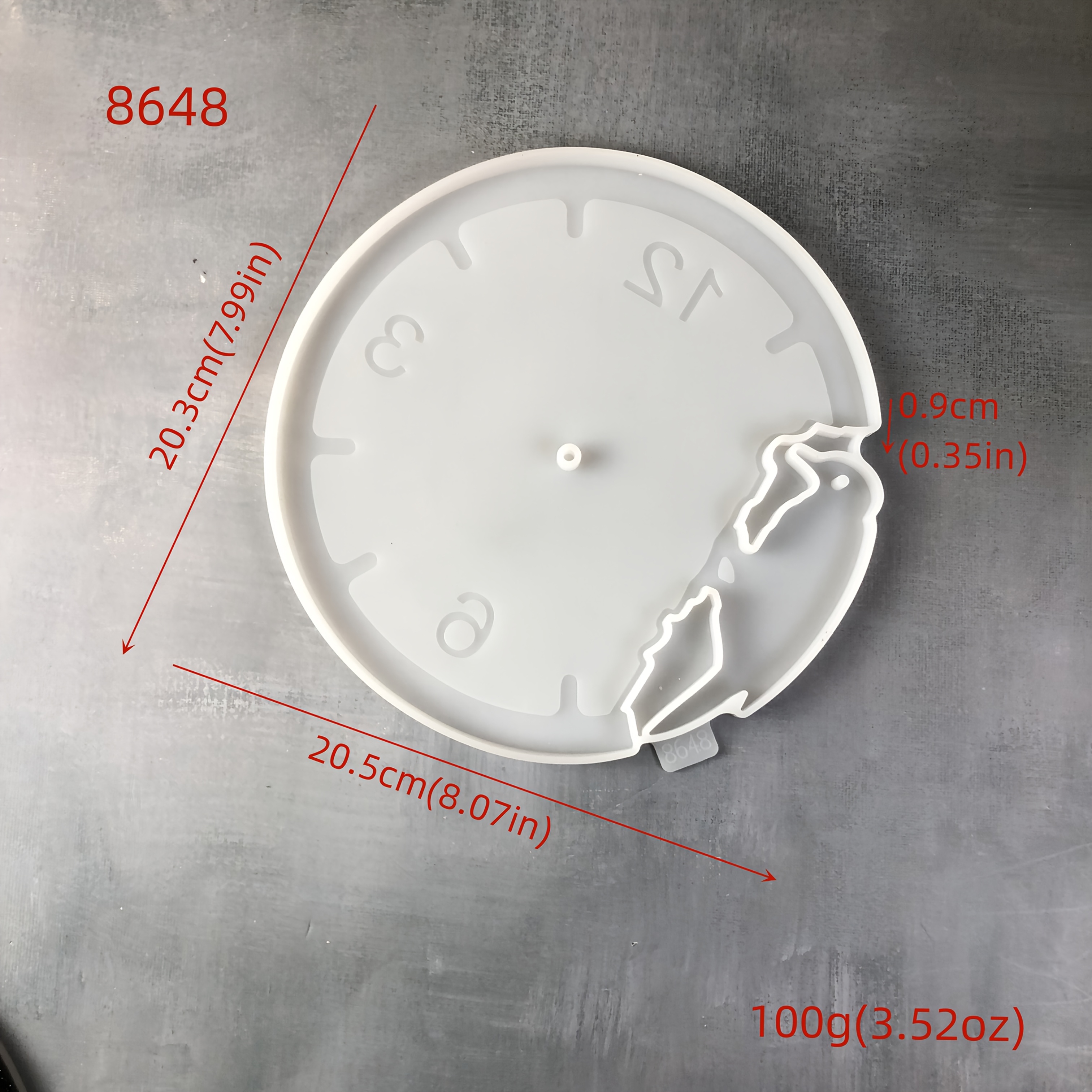 Resin Casting Molds, Round Woodpecker Clock Face Molds, Bird Resin Plaster Wall Decor, Clock Face Silicone Molds