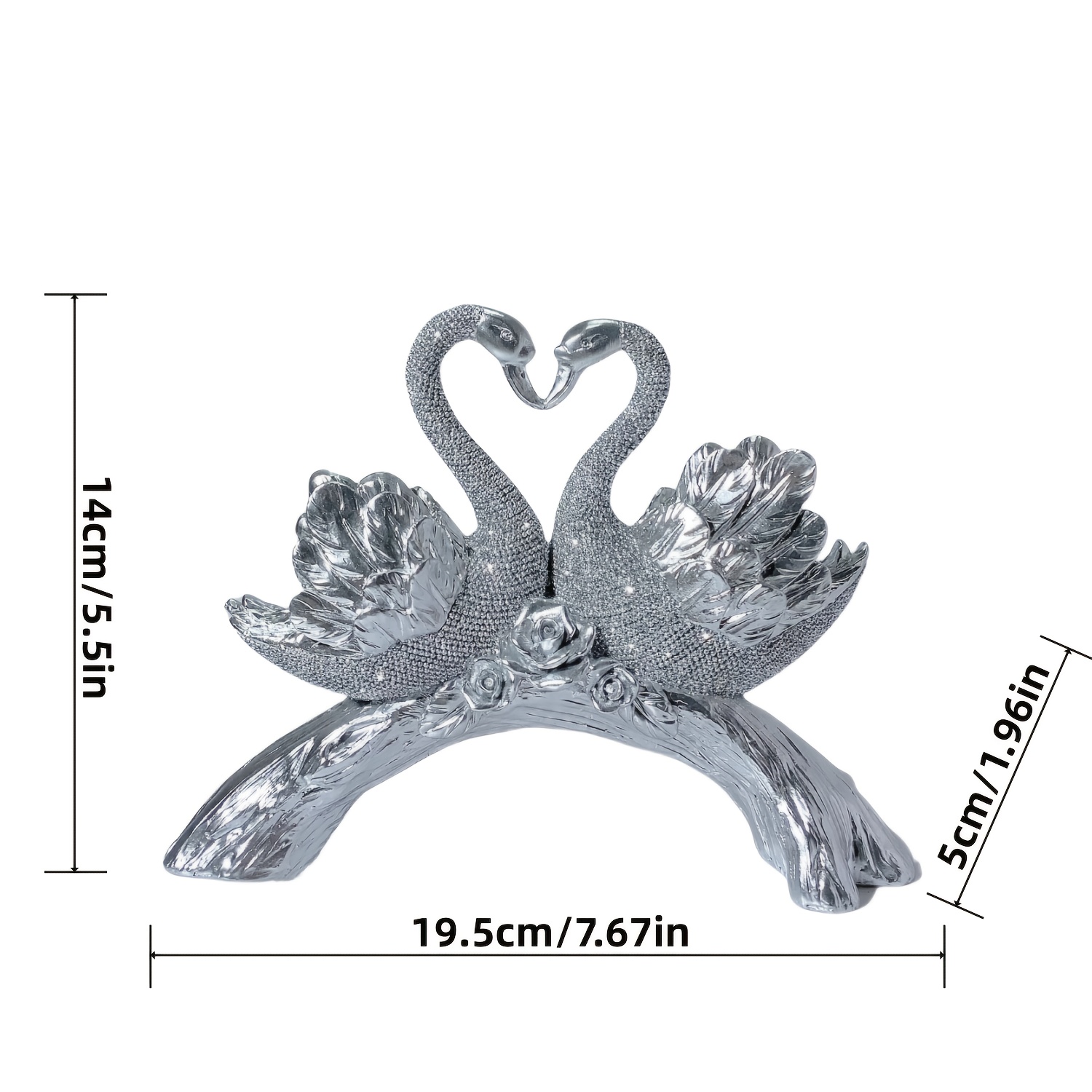 Image of Romantic Swan Couple Sculpture - Exquisite Resin Ornament, Perfect For Home Decor And Wedding Anniversaries, Ideal For Mother's Day Or Valentine's Day Decoration