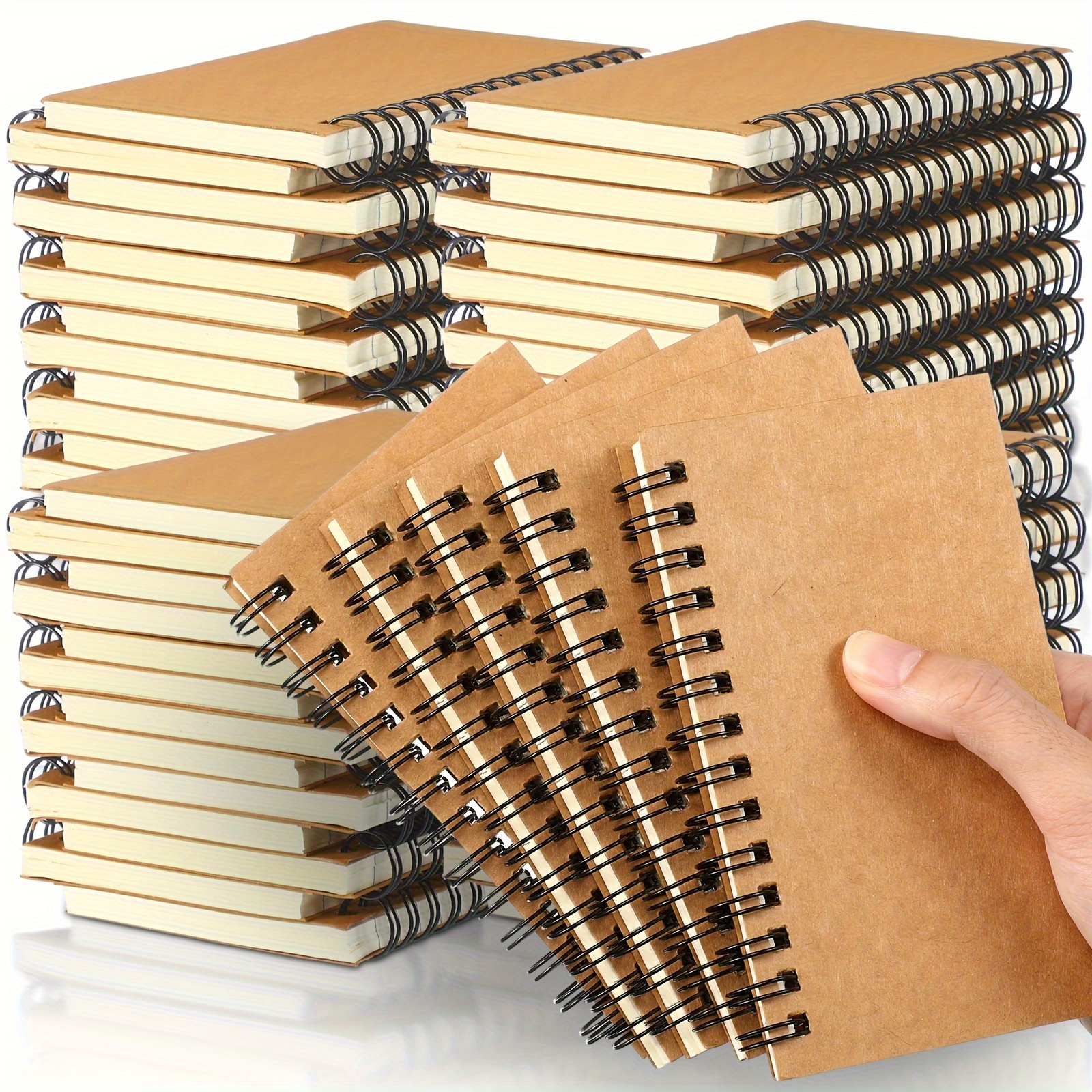 

Pcs 5 X 3'' Small Ruled Kraft Notebooks, 120 For (kraft )