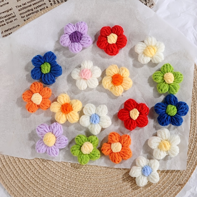 TEMU 30 pièces de fleurs en tissu au crochet, faites à , accessoires décoratifs de grande valeur