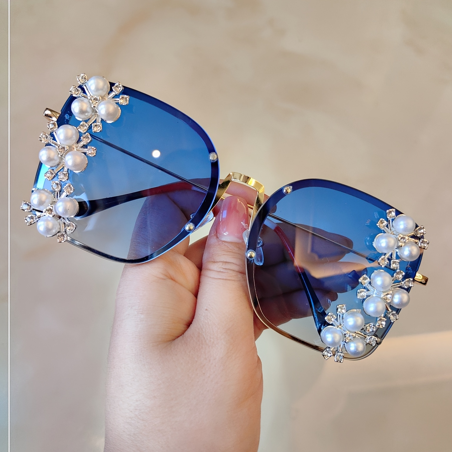 latest elegant floral glasses luxurious - Temu display picture 1