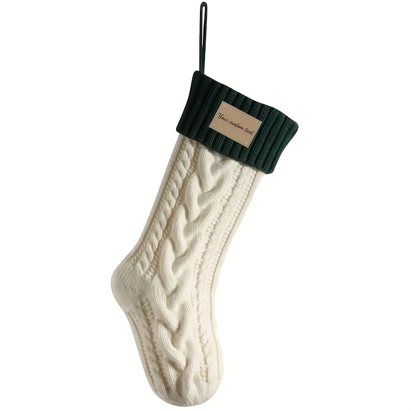 TEMU 2025 Newest Knitted Christmas Stockings, Custom Personalized Holiday Decoration Stockings, Printed With Family Name Text Design, Extra Large