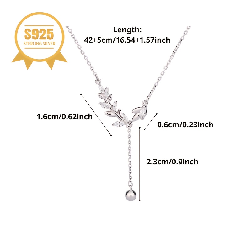 Women's 925 Sterling Silver Wheat Sheaf Pendant Necklace