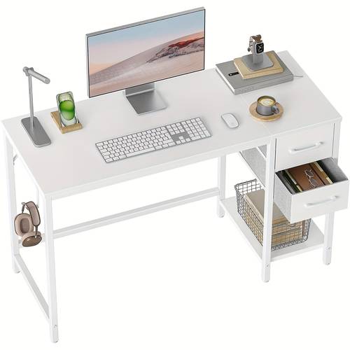 computer desk with 2 drawers 40 inch small home office desk study writing table black
