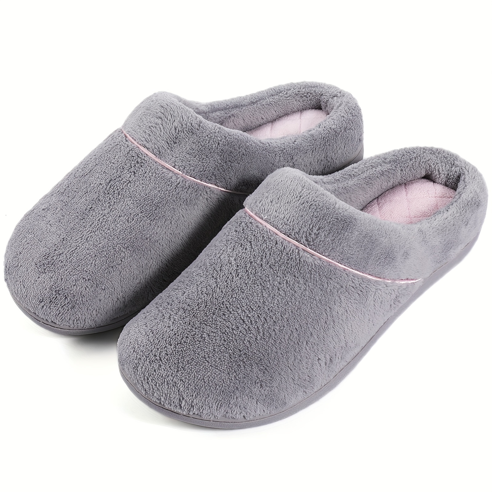 plush memory foam slippers women s comfortable closed toe details 0