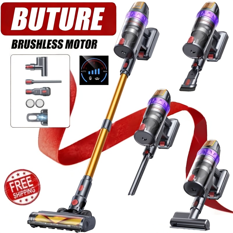E-shop Buture VC90 46KPa Akku-Staubsauger, 600W Stielstaubsauger, mit wiederaufladbarem Wandhalter, 4-in-1 Leistungsstark, Lange Laufzeit, Geeignet für