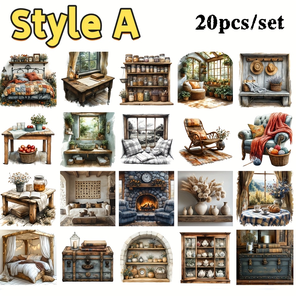 E-shop 2D Flache 20-teilige Set Aufkleber für Zuhause Schlafzimmer Serie