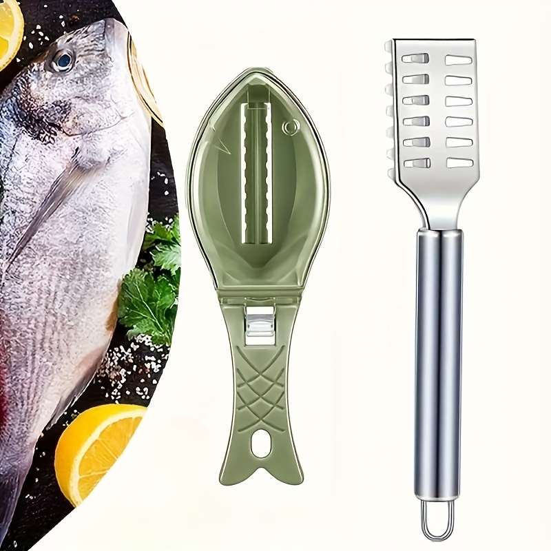 2pcs Household Fish Scale Remover, Stainless Scale Cleaning Brush, Manual Fish Scale Removal Tool, Kitchen Tool For Of Fish Scales