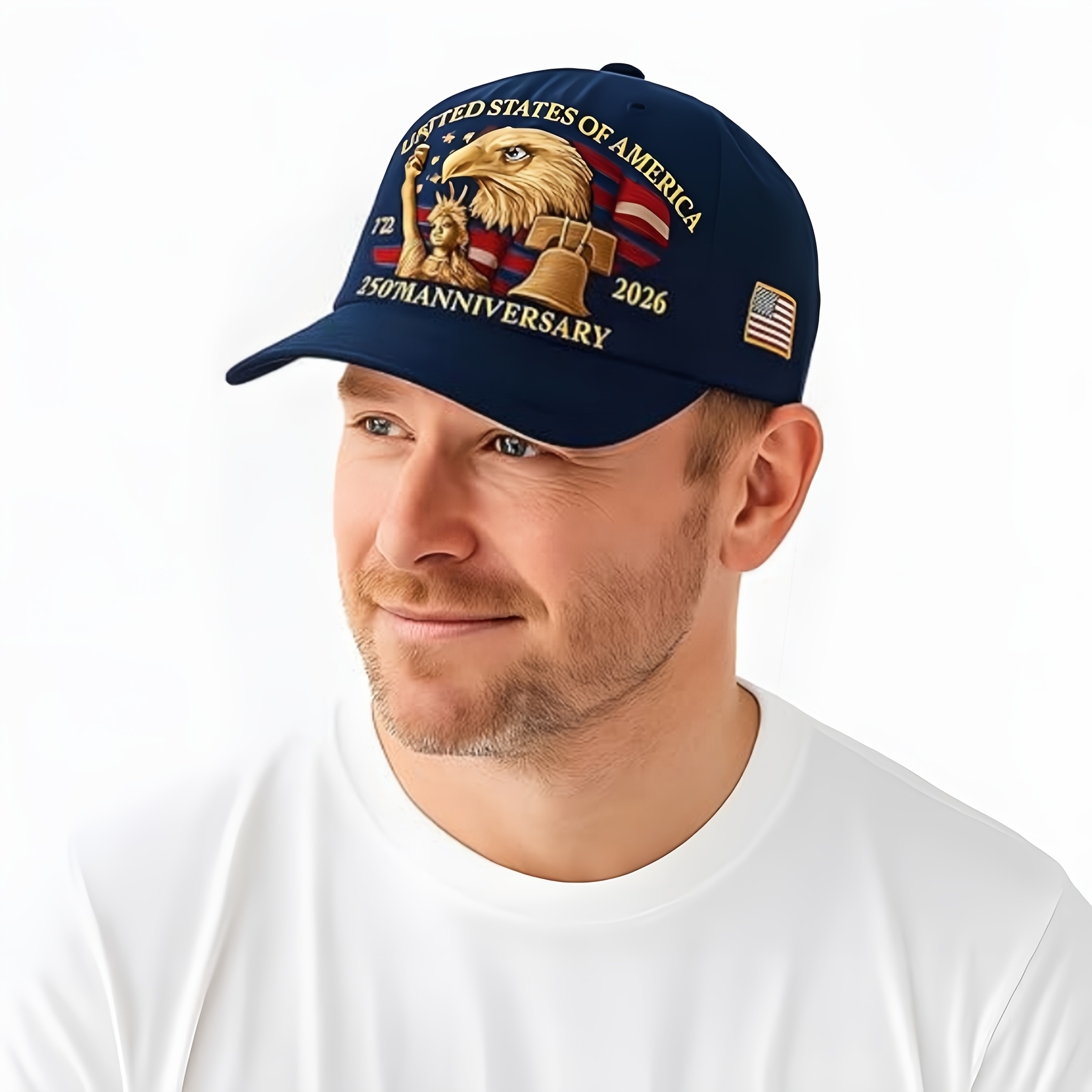 [Patriotic Eagle Cap] United States 250th Anniversary Eagle Patriotic Baseball Cap - Adjustable Snapback, Lightweight & Comfortable, 250th Birthday of America Design with Eagle & 1776-2026 Years, Unisex Commemorative Gift for Veterans, History Buffs, 4th of July, Thanksgiving, Valentine's Day - Ideal for Parades, Events & Casual Attire (Men & Women) - Machine Washable, Durable & Secure Fit