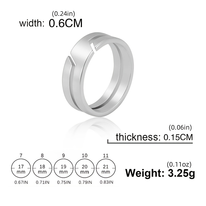 1pc Classic Eternal Ring Men And Women Couple Ring Stainless Steel Minimalist Casual Ring Jewelry Engagement Anniversary Gift