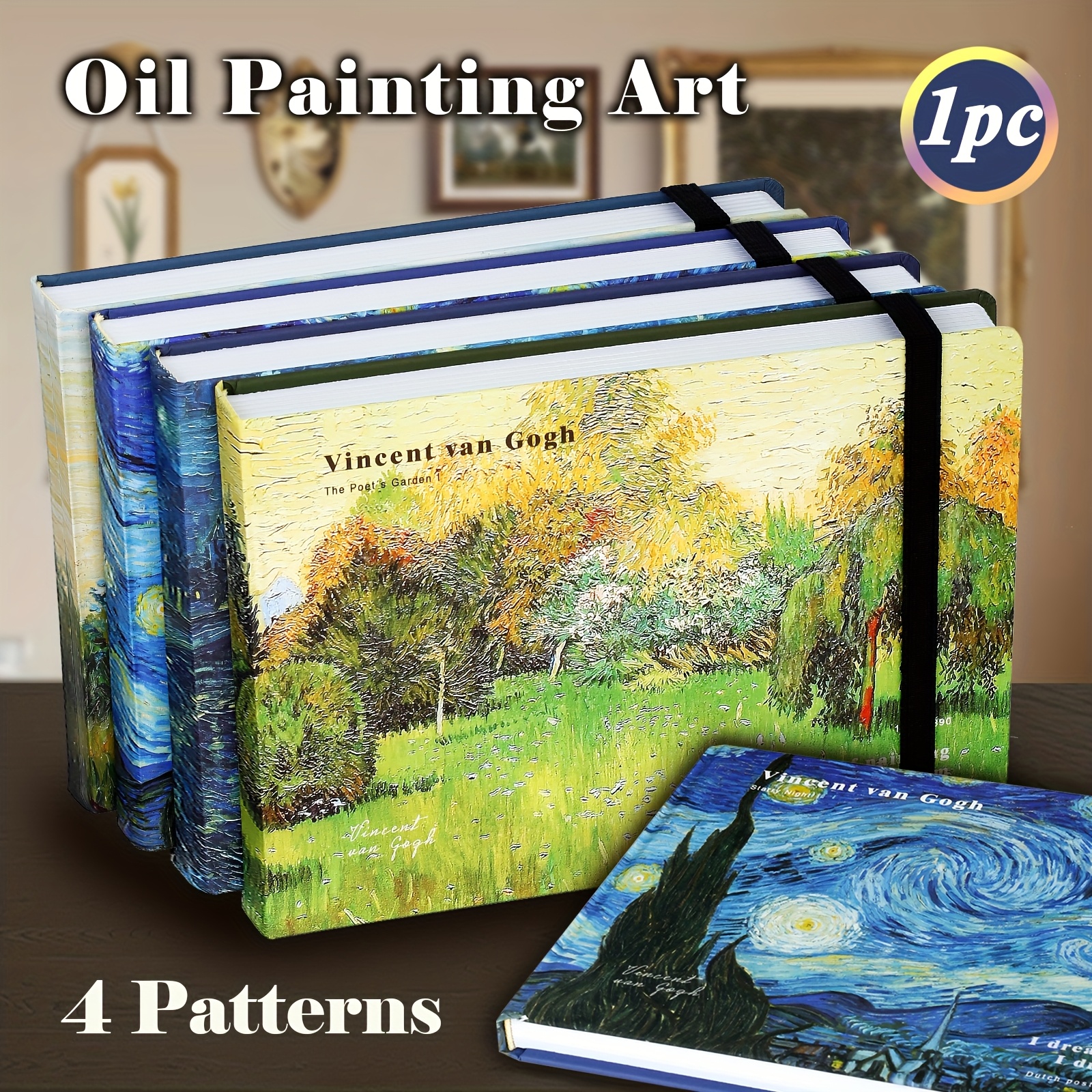 

Van Gogh Inspired A5 Sketchbook - Pages, 300gsm Thick Paper, Hardcover, Portable Art Journal For Daily & Travel Drawing