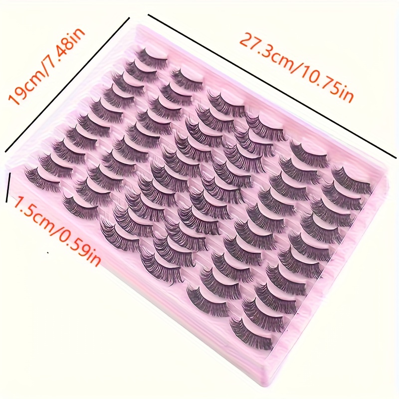 TEMU 30 Pairs Of Cat-eye False Eyelashes - Handmade Fluffy Comic Eyelashes With Large Volume And Natural , Gray-black Extensions, Suitable For