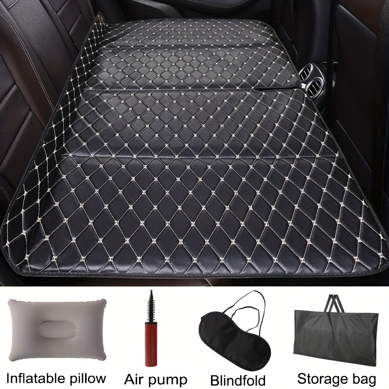 TEMU A 4pcs Foldable Car/rv Mattress Set, Including A Non-inflatable Pu Leather Mattress   Inflatable Pillow   Air Pump   Eye Mask. A Portable