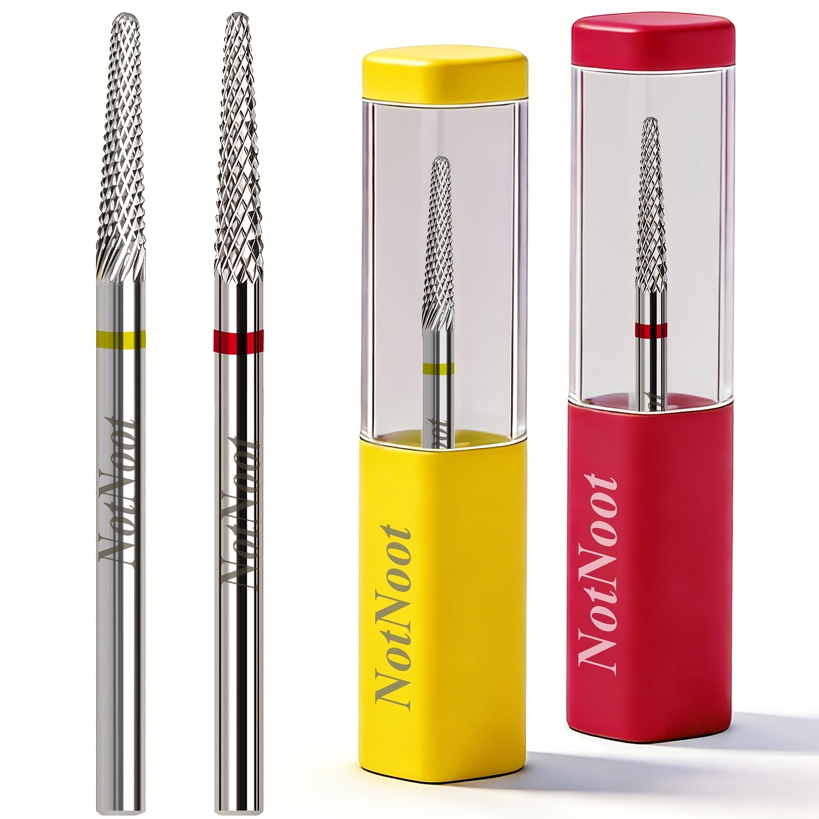 Image of [2pcs Carbide Nail Drill Bits] 2pcs Professional Carbide Nail Drill Bits Set - 3/32'' Shank Size, Unscented For Manicure, Pedicure, Cuticle Care & Gel Polish Removal