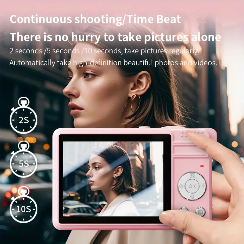 dual lens digital camera 2 4 large screen ccd sensor manual exposure 720p video personalized modes perfect gift details 4