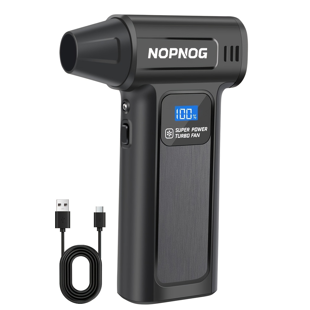 imagem do item Soprador Turbo 140000rpm | Limpador de Carros e Removedor de Neve de 4 Velocidades, Recarregável USB-C, Material ABS, Bateria de Lítio - Série 18650