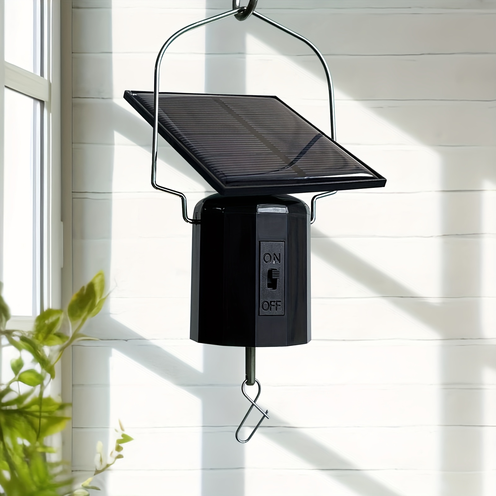 TEMU Wind Spinner Solar Motor With Hook Solar Powered Wind Chime Ornament Rotating Outdoor Decor Wind Spinner Solar Motor, Halloween Decorations,