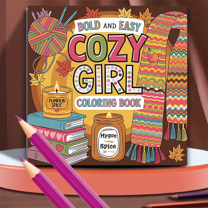 

1pc Cozy Coloring Book For Adults - Soft Cover, 20 Pages, Paper, Ideal Seasonal Gift For Christmas, Halloween, , Friends, Colleagues, Family, School Present