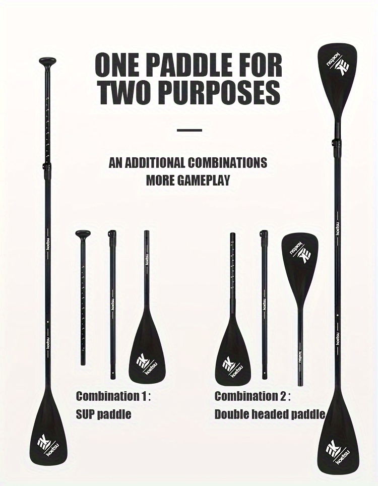 KOETSU Paddle Board Made of Aluminum Alloy, Suitable for Both Single And Double-Ended Paddling, And Can Be Used with Inflatable Kayaks.