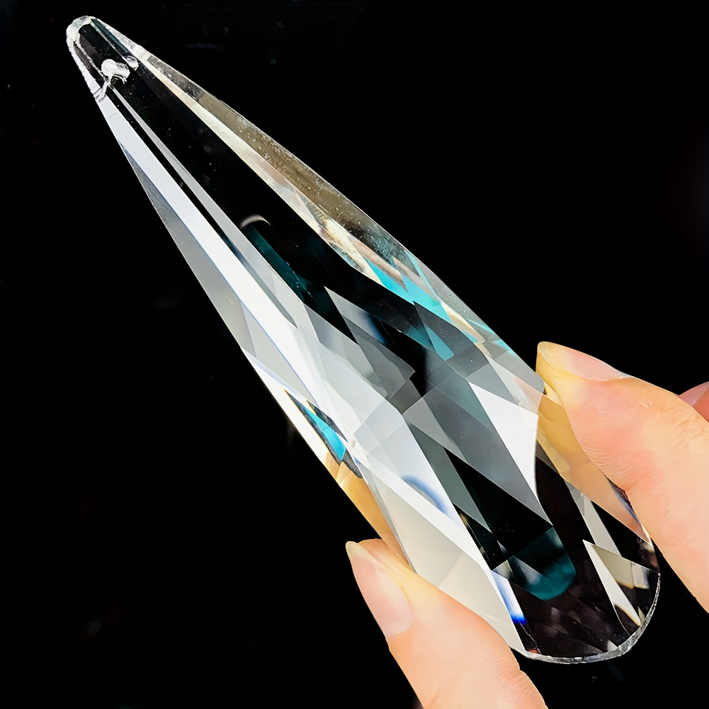 120mm Crystal Prism Long Mesh Pendant Chandelier Parts Suncatcher Teardrop Crystal Prism Lamp Parts Hanging Ornament Home Wedding Decor