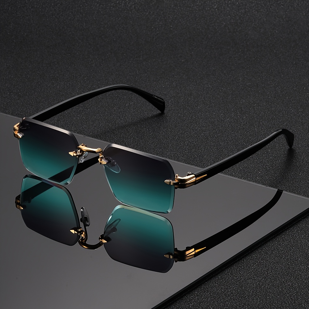 modern minimalist style frameless rectangular fashionable mens fashion glasses unisex fashion glasses with suitable for daily commuting travel driving music festivals holiday outfits sporty style vacations fishing beach