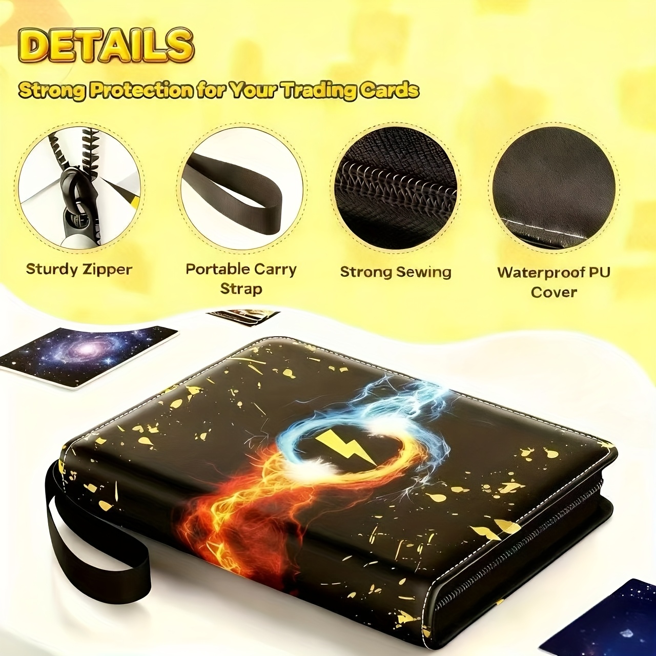 binder for mtg cards 9 Pocket Trading Card Binder 540 Capacity with Zip Closure main image 1