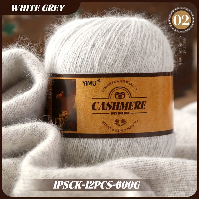 600g cashmere yarn 100 merino wool suitable for hand knitting medium thick diy lightweight and warm mens and womens sweaters jackets scarves hats etc autumn winter clothing balls 1 pack 12 bundles 600g