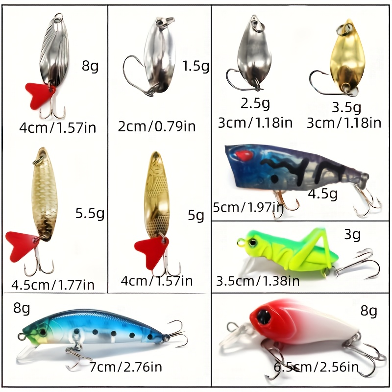 Luminous Fishing Bait Set Vibrant Popper Crank Bait Minnow - Temu