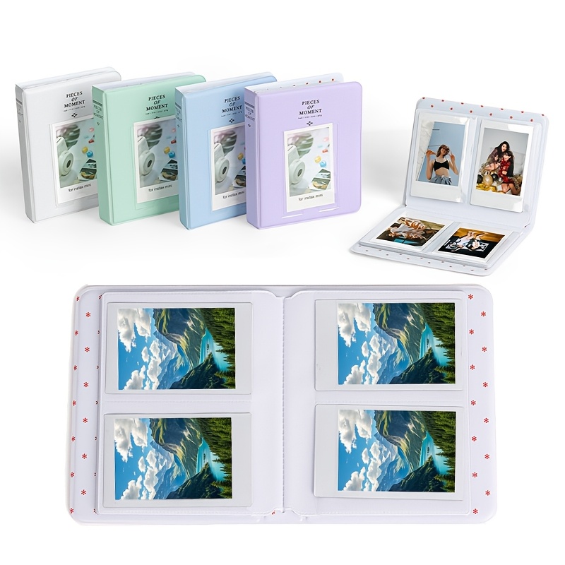 

1pc Mini Photo Album, 3-inch 64-pocket, Compatible With Instant Cameras 12 11 8 7s 25 50 70 90, Adhesive Photo Book, Collectible Card Storage, Ideal Gift