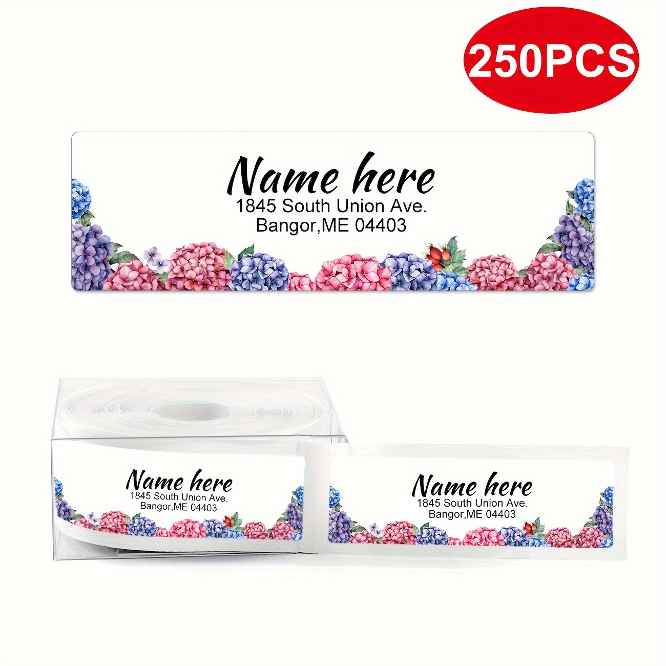 TEMU Personalized Return Address Labels - 2.5" X 0.75" - Large Self- Name Labels Adhesive Roll (60/250 Labels Per Roll) - Printed Address Labels With