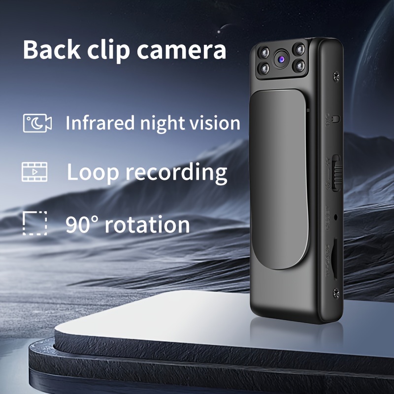 caméra avec audio, 100°, batterie au lithium rechargeable usb 450mah, rotation 90°, en charge jusquà 128gb sd ( ), - noir, pour la plage, des , cadeau pour des pères Détails du produit 4