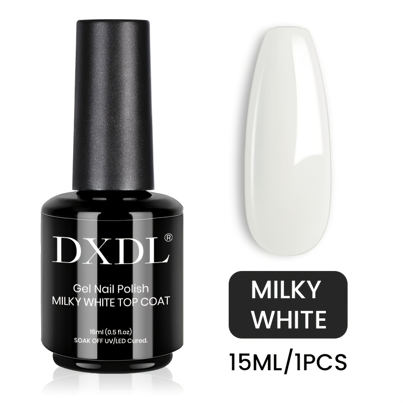 Image of Dxdl 1pc 15ml Milky White Gel Polish, 2in Color Gel Polish Soak Off Long Lasting For French Nails Art Design At Home