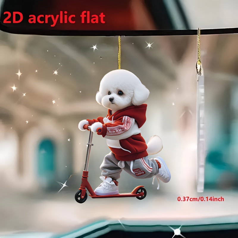 

2d Acrylic Flat Scooter Hanging Car Mirror Decoration - 0.37cm/0.14in