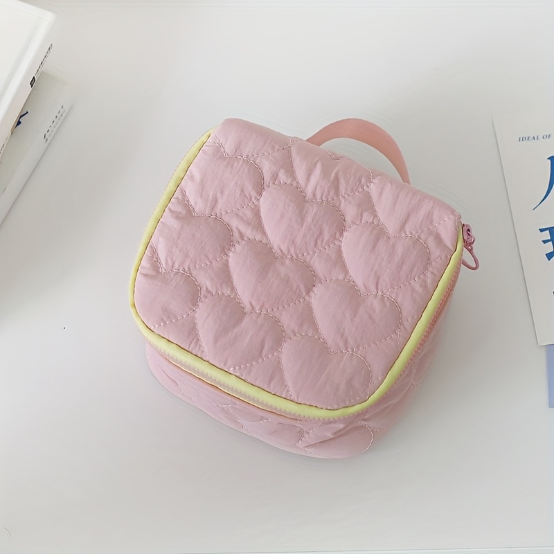 TEMU Square Makeup Bag With A Zipper, Convenient For Storing Lipsticks, Headphones, And More.