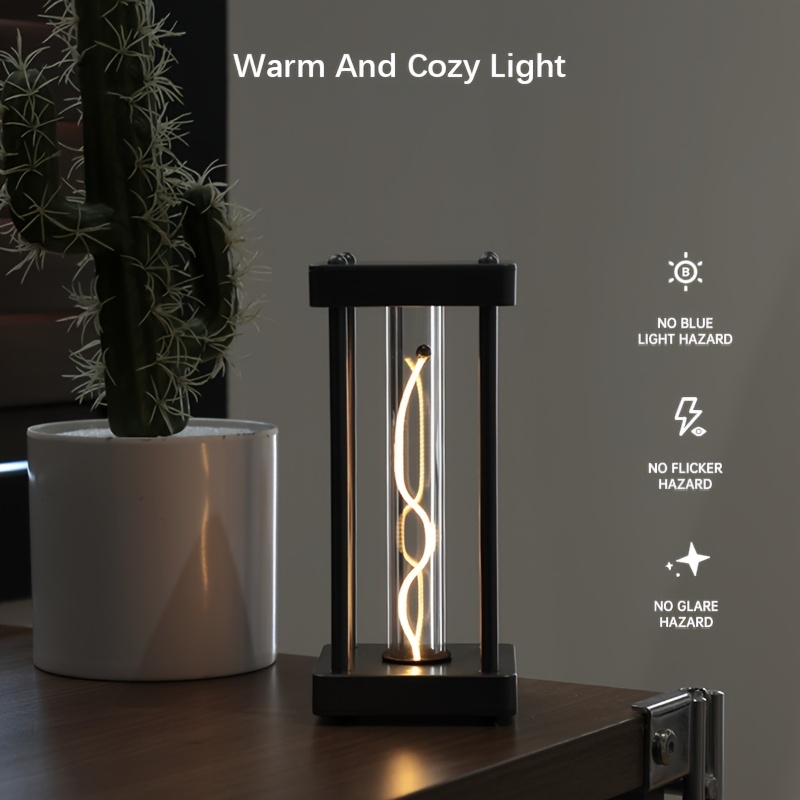 Modern Magnetic LED Table Lamp, USB Rechargeable Night Light Touch Control Dimmable Desk Lamp with Base for Bedroom Dining Home Decor