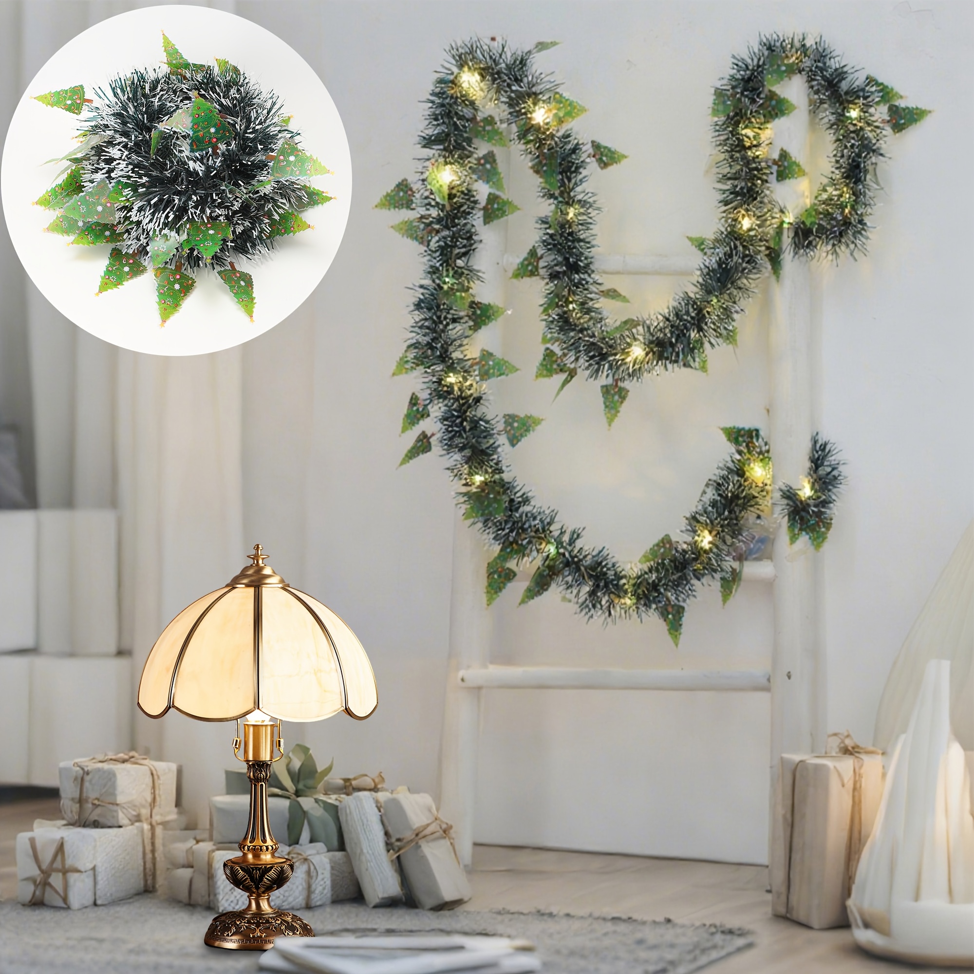 TEMU 200cm/78.74inchled Christmas Tree Garland Lights - Multicolor Glow Plastic Strips, Christmas Tree Lights, Suitable For Indoor/outdoor Yard,