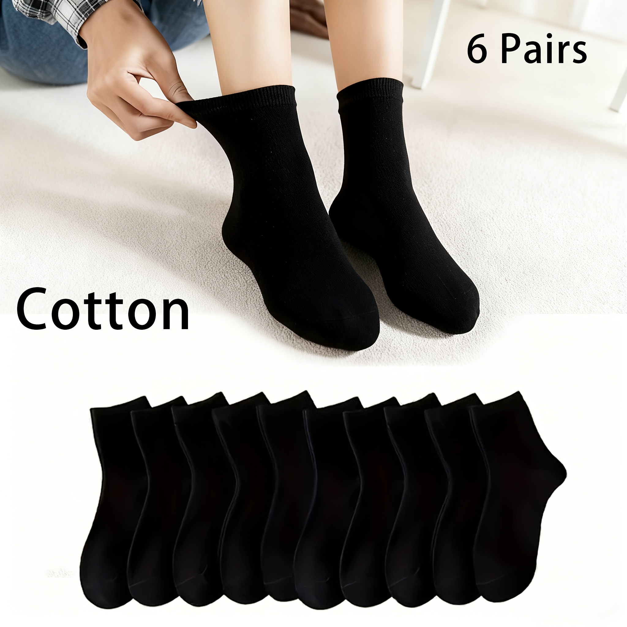 Image of 6 Pairs Women's Socks, 90% Breathable Thin Socks Thin Running Moisture Wicking Socks Comfortable In , Machine Washable, Suitable For Outdoor And Casual Wear Comfortable Socks Material Easy Style