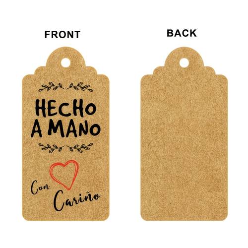 30pcs handmade heart shaped tags with cords spanish for handmade card labels gift baking floral packaging decorative cards handmade feel additions hang tags
