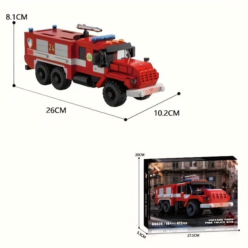 Ural Fire Truck Model Assembly Small Particle Fire Truck Series Building Block Toys Movable Assembly Ornaments