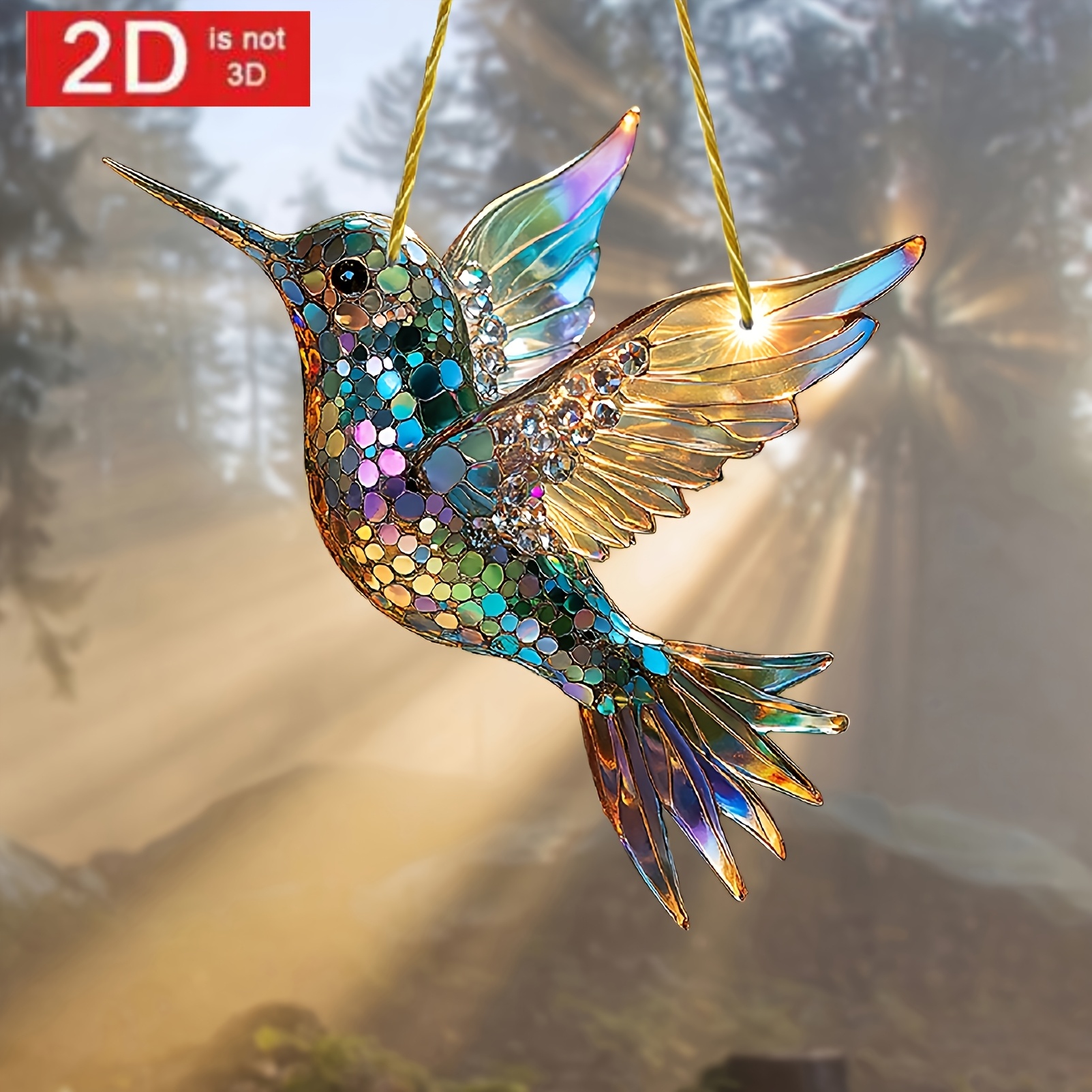 

1pc 2d Flat Hummingbird Sun - , 7.87"x7.87", Acrylic Glass, Bird Theme, Door Hanging, Multi-functional Decoration, And Garden Gift Idea, Suitable For Holiday Decorations/holiday , For Bird Lovers