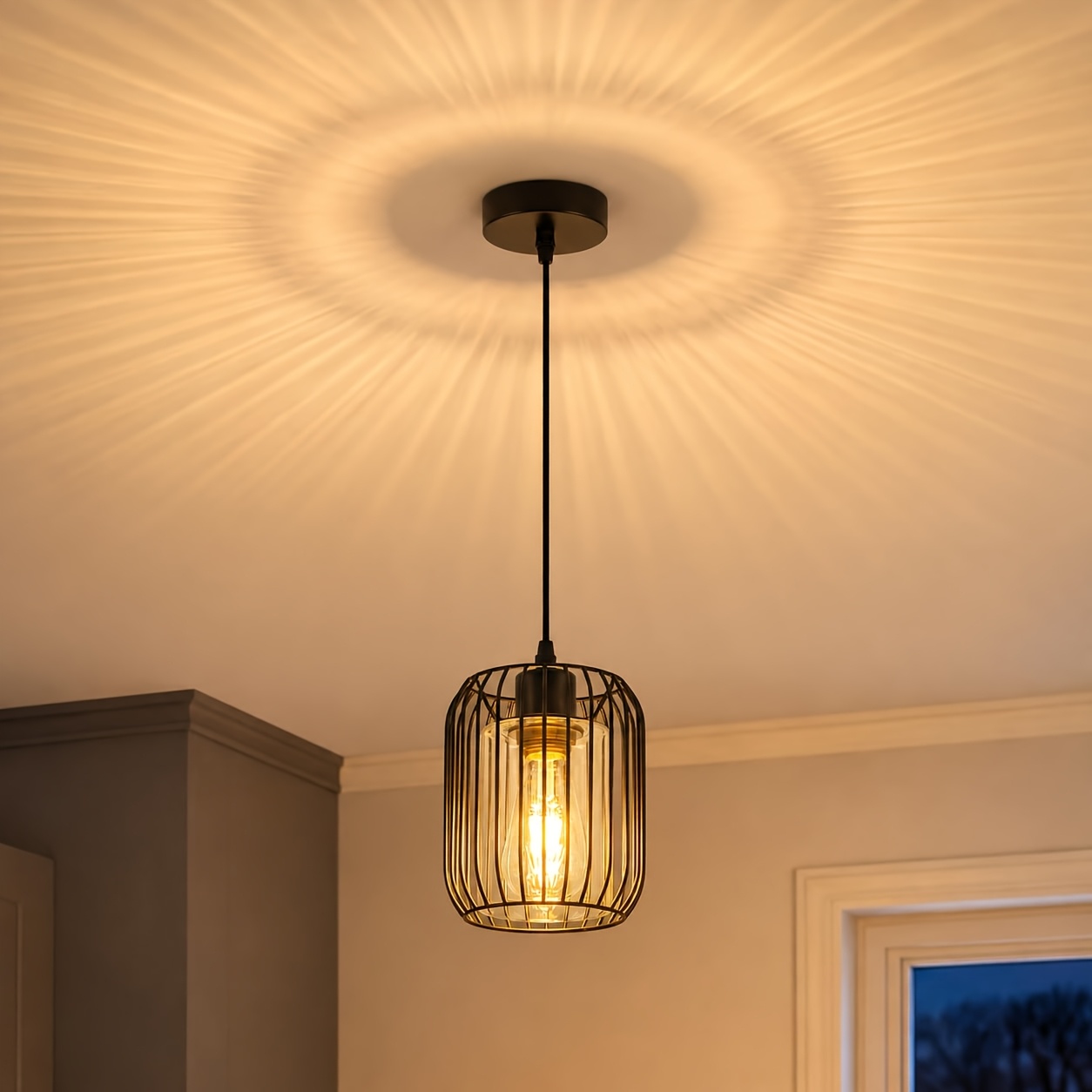 Image of Chandelier Dining Table Black Glass Kitchen Chandelier E27 Chandelier Bedroom Golden Dining Room Lamp Single Bulb Industrial Style Decoration Suitable For Living Room Dining Room - Bulb Not Included