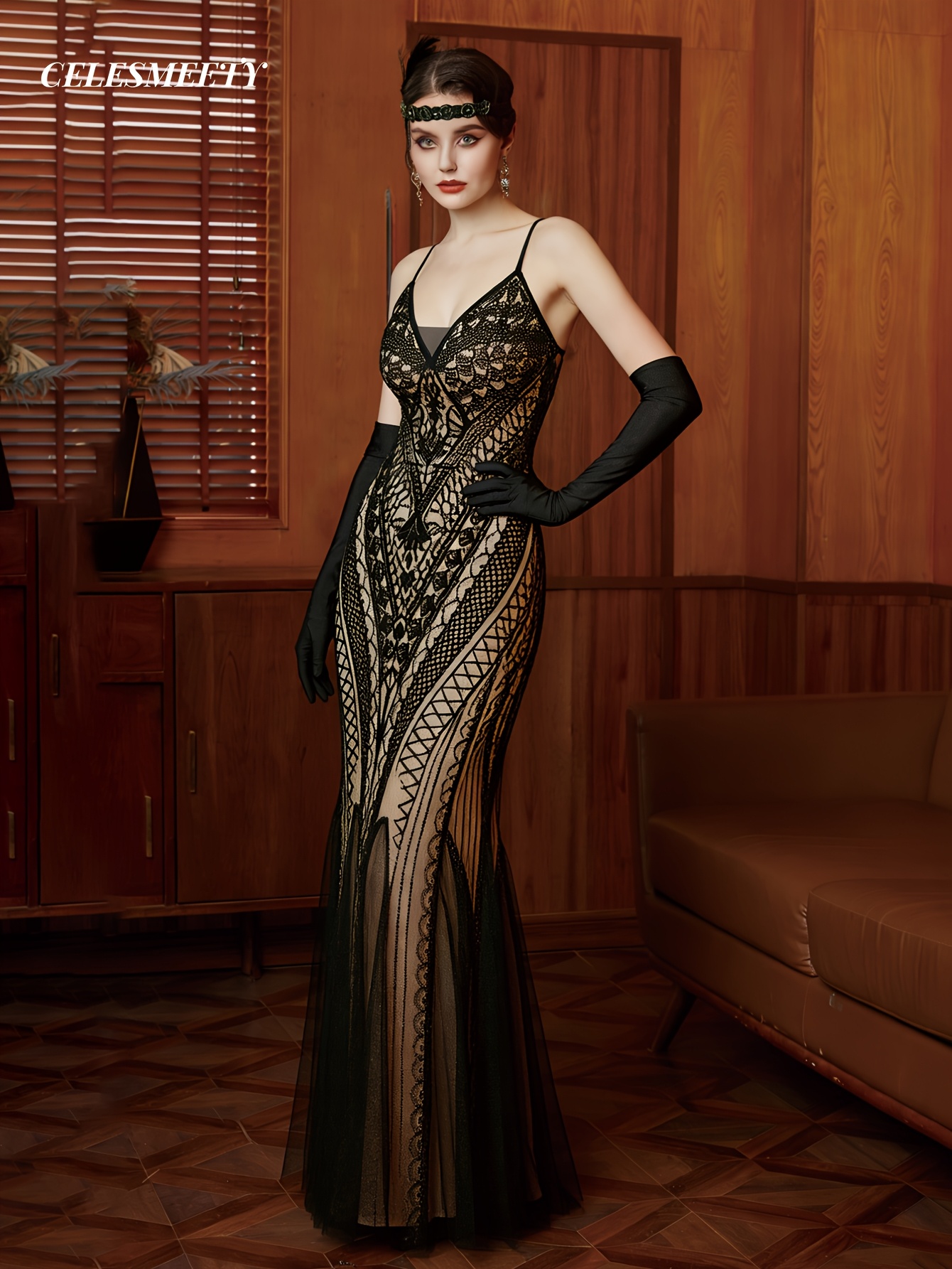 * Women's 1920s Vintage Flapper Dress Suitable for Weddings, Parties &  Themed Events - -Neck Sleeveless Fringe Party Dress with Panel * Costume  for Dance Events & * ()