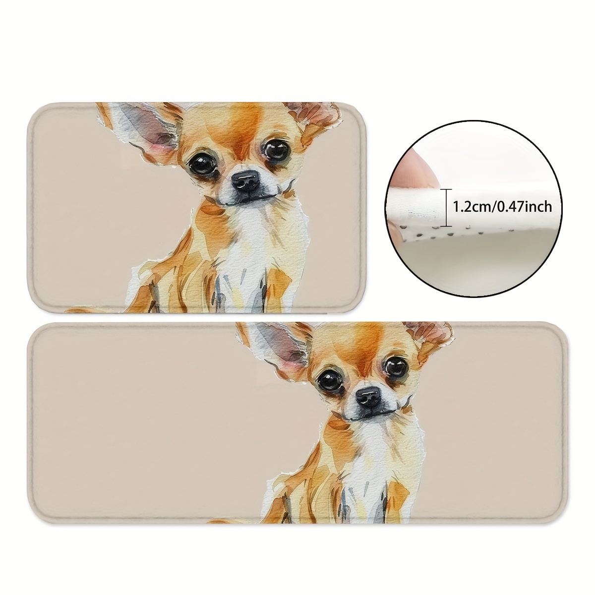 

Charming Chihuahua Dog Mats: Non-slip, Water Absorbent, And Machine Washable - Perfect For Playrooms, Classrooms, Bathrooms, Dining Tables, And Kitchens