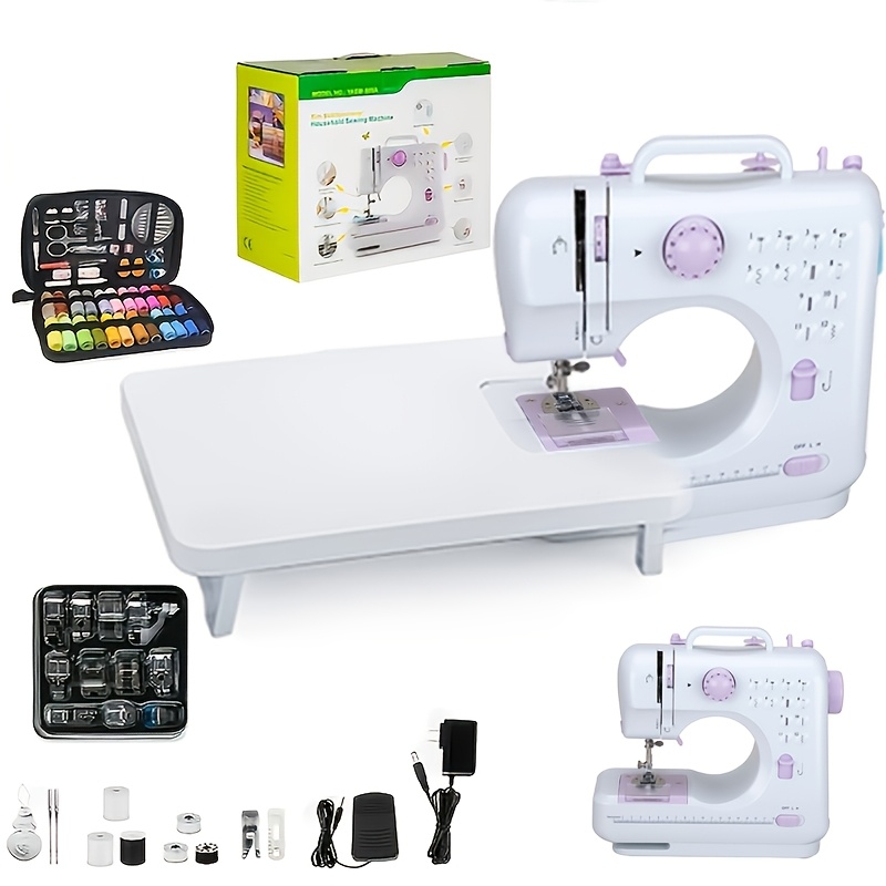 TEMU Kit d'outils de mini machine à coudre électrique 42 pièces pour débutants et usage domestique, 12 points de couture intégrés, petite machine à